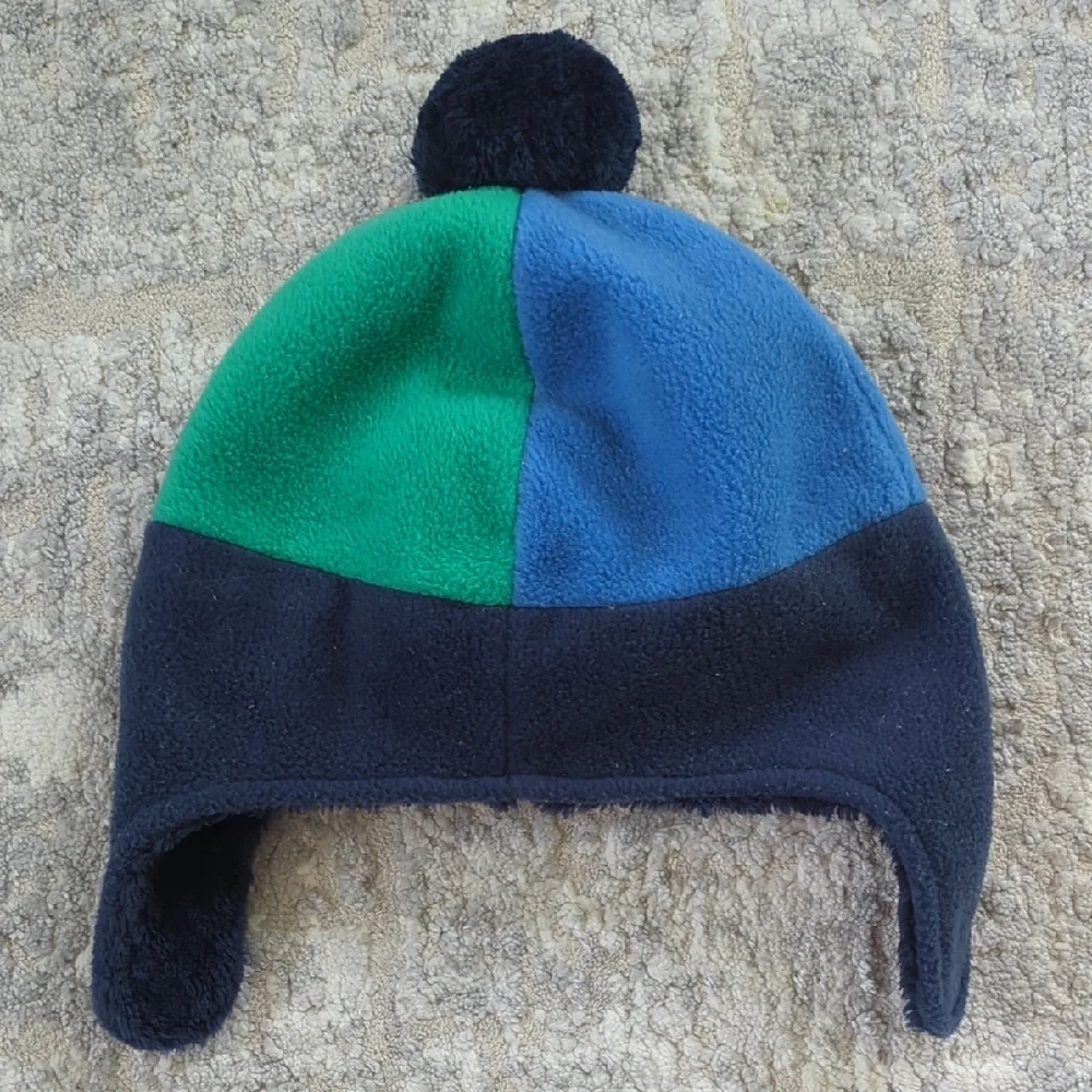Columbia Kids' Fleece Hat with Blue and Green Panels Size Youth L/XL